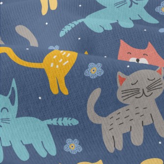 Colorful Cute Cats And Flowers Modern Jersey