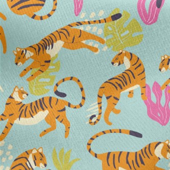 Abstract Tropical Tiger Jersey Backed Fleece