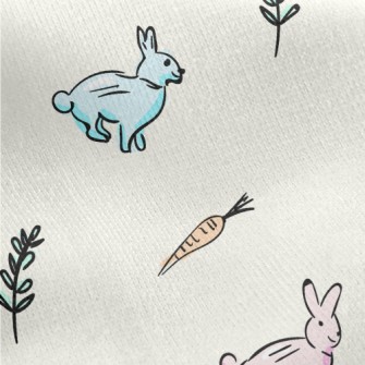 Colorful Gentle Rabbit Jersey Backed Fleece