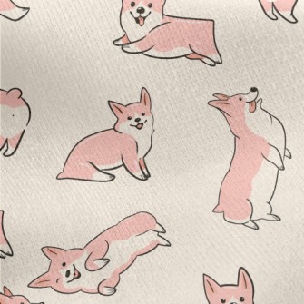 Naughty And Cute Corgi Jersey Backed Fleece