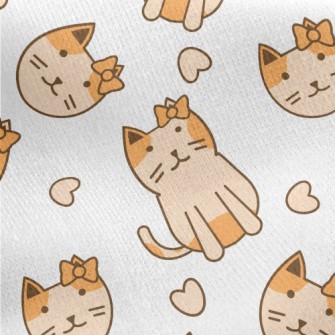 Bow Tie Cat Jersey Backed Fleece