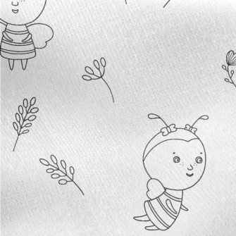 Simple Thin Strip Cartoon Bee Jersey Backed Fleece