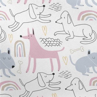 Cute Colorful Puppy Pongee