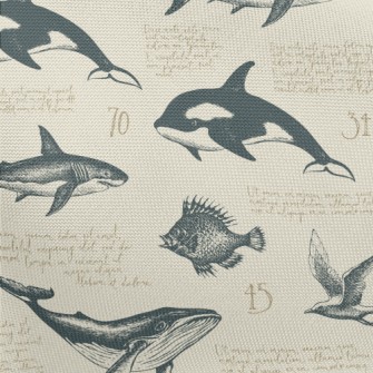 Hand-painted Marine Life Like  Pongee