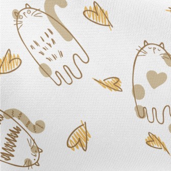 Hand Drawn Brush Cat Pongee