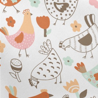 Various Colorful Hens Pongee