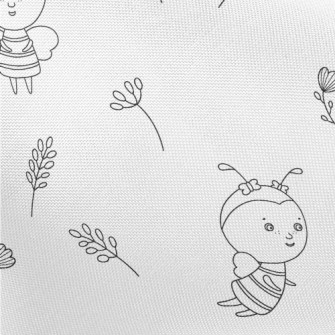 Simple Thin Strip Cartoon Bee Pongee