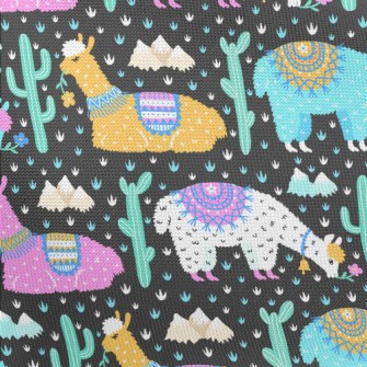 Brightly Colored Alpacas Pongee