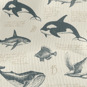 Hand-painted Marine Life Like  Stretch Jersey