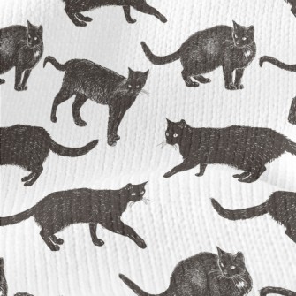 Realistic Hand Drawn Black Cat Stretch Jersey