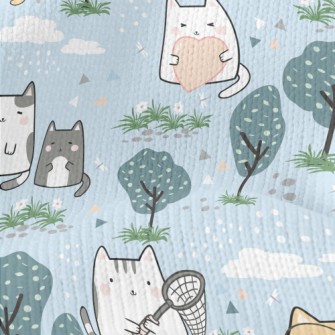 Cute Cat Goes For A Walk Stretch Jersey