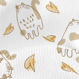 Hand Drawn Brush Cat Stretch Jersey