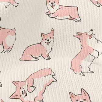 Naughty And Cute Corgi Stretch Jersey