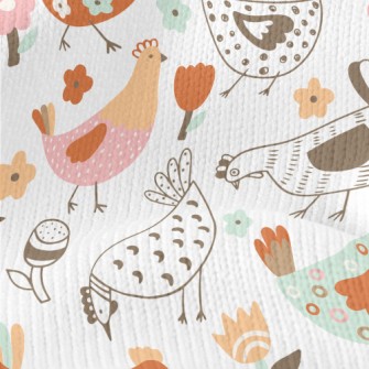 Various Colorful Hens Stretch Jersey