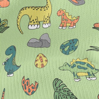 Colorful Cartoon Dinosaur Worl Stretch Jersey