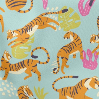 Abstract Tropical Tiger Lightweight Cotton Poplin