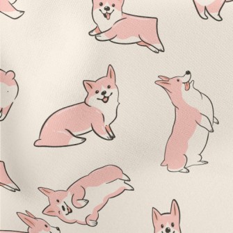 Naughty And Cute Corgi Lightweight Cotton Poplin