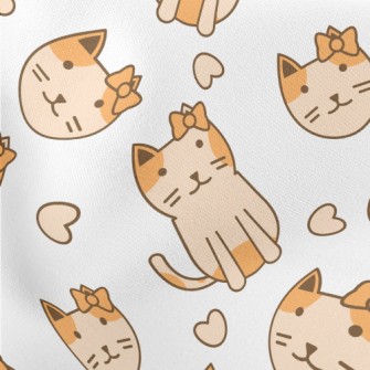 Bow Tie Cat Lightweight Cotton Poplin