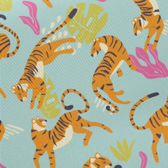 Abstract Tropical Tiger Midweight Cotton Poplin