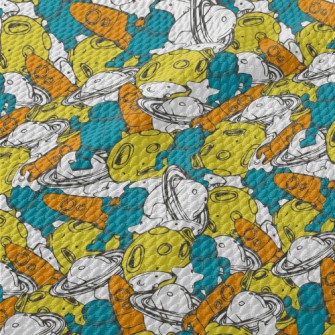 Colorful Universe Pattern Birdseye Piqué