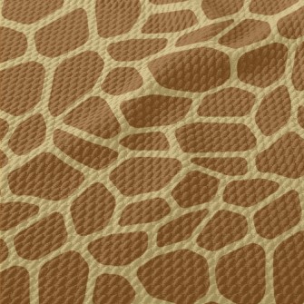 Brown Block Giraffe Pattern Birdseye Piqué