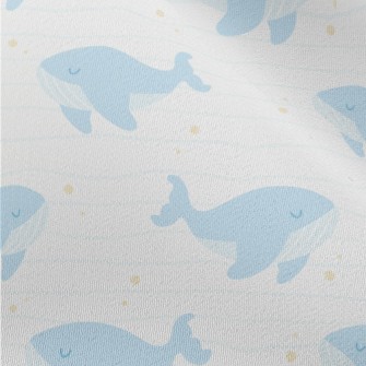 Water Blue Gentle Whale Chiffon