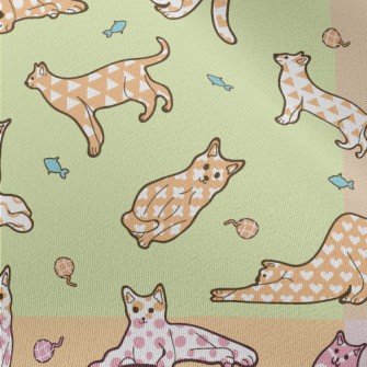 Cats With Various Colored Patt Chiffon