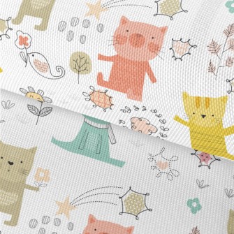 Colorful Playing Cats Waterproof Oxford