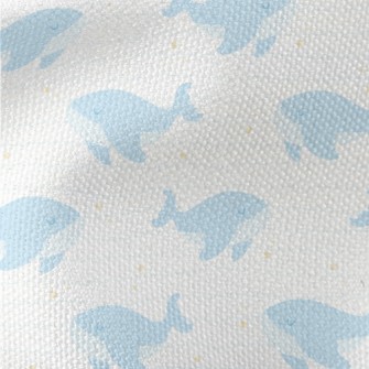 Water Blue Gentle Whale Waterproof Canvas