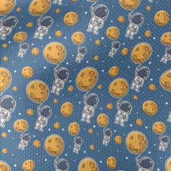 Astronaut Holding A Moon Ballo Waterproof Canvas
