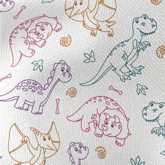 Color Line Dinosaur Waterproof Canvas