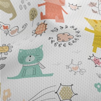 Colorful Playing Cats Athletic Mesh Flat Back