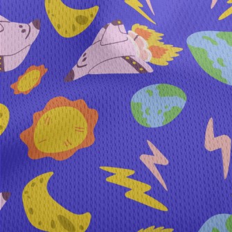 Flying Into Space Rocket And O Athletic Mesh Flat Back