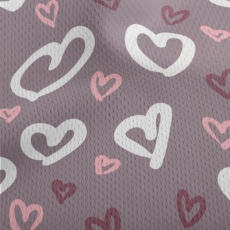 Hand Drawn Love Heart Athletic Mesh Flat Back