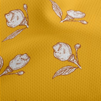 Hand Drawn Flowers Athletic Mesh Flat Back