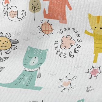 Colorful Playing Cats Terry