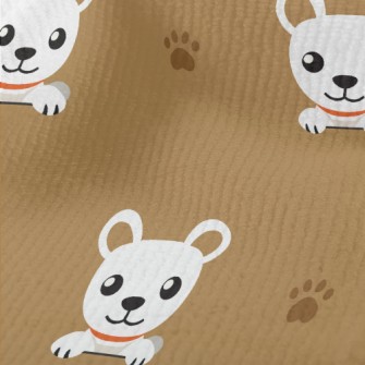 White Cute Puppy With Footprin Terry