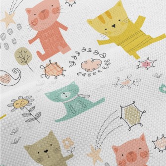 Colorful Playing Cats Performance Linen