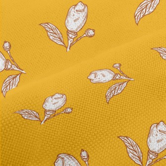 Hand Drawn Flowers Performance Linen
