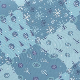Christmas Tree With Snowflakes Twill
