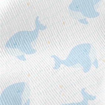 Water Blue Gentle Whale Standard Corduroy