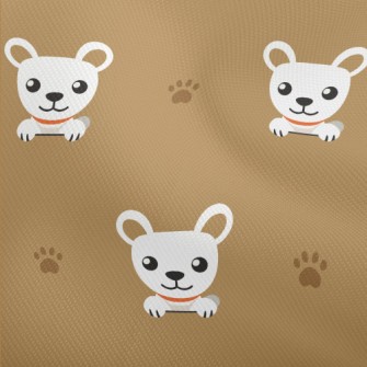 White Cute Puppy With Footprin Dobby