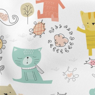 Colorful Playing Cats Stretch Ponte