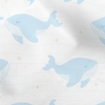 Water Blue Gentle Whale Micro Fleece