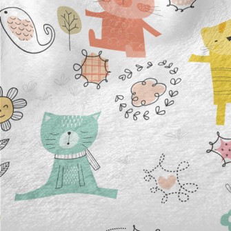 Colorful Playing Cats Minky