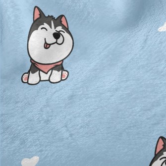 Cute Husky Sticking Out Tongue Minky