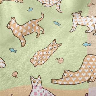 Cats With Various Colored Patt Minky