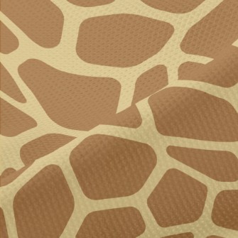 Brown Block Giraffe Pattern Piqué
