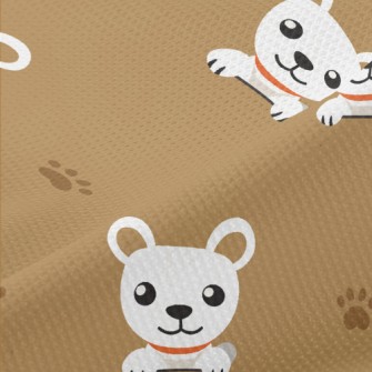White Cute Puppy With Footprin Piqué