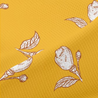 Hand Drawn Flowers Piqué